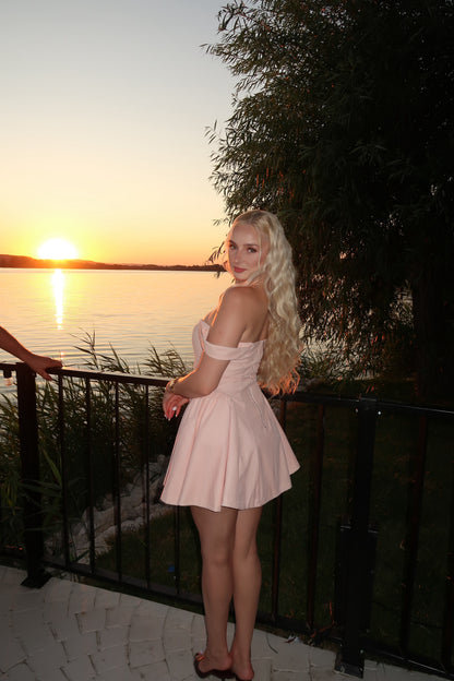 Pink Velvet Mini Dress