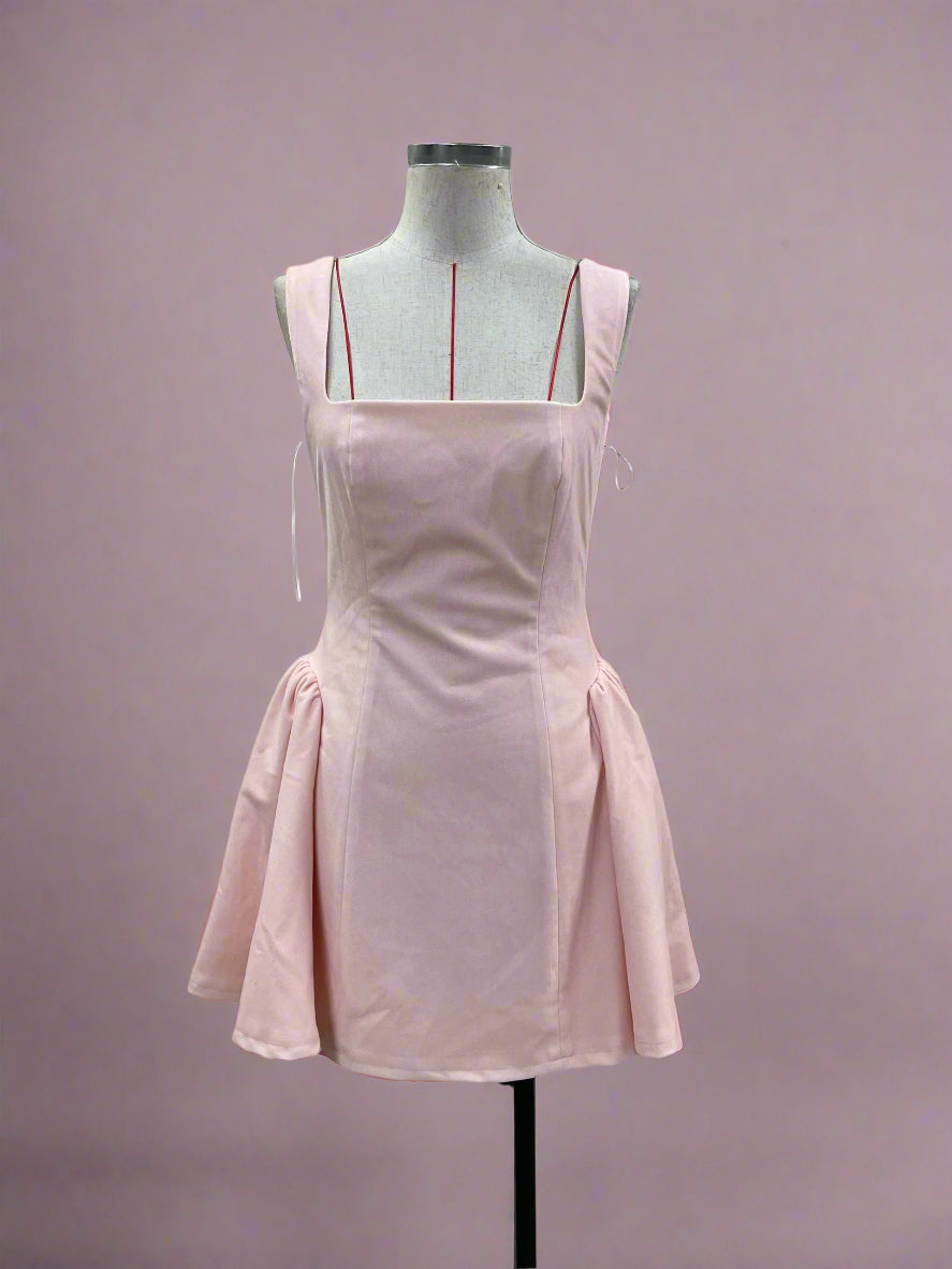 Pink Velvet Mini Dress