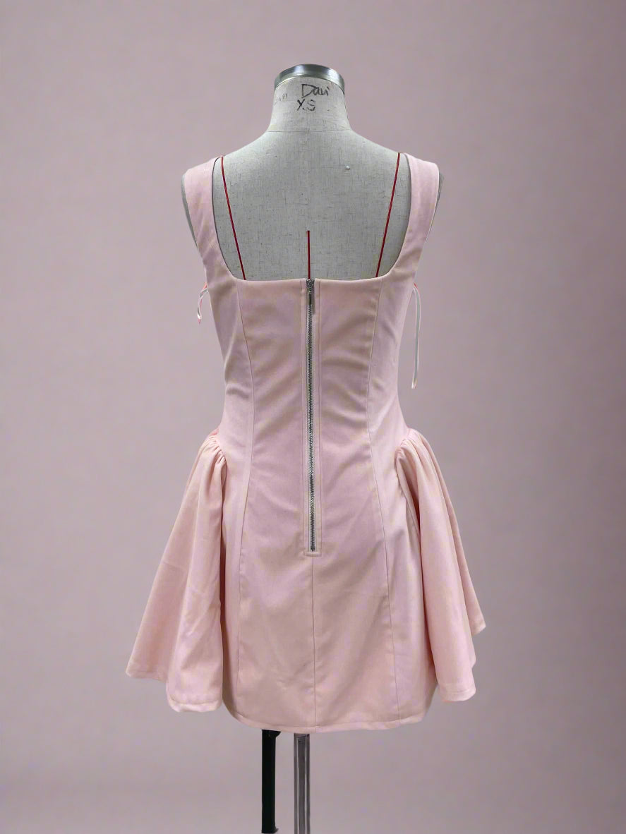 Pink Velvet Mini Dress