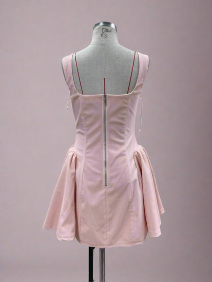 Pink Velvet Mini Dress